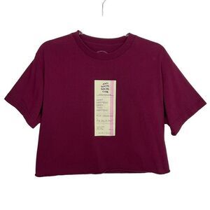 Anti Social Social Club Maroon Read Receipts Custom Cropped Tee Large ASSC